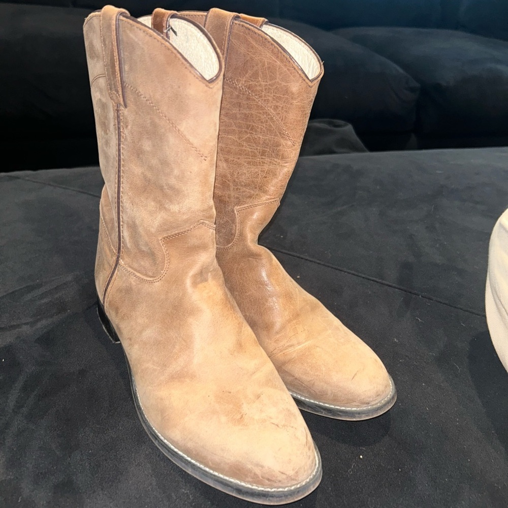 Tan Leather Cowboy Boots
